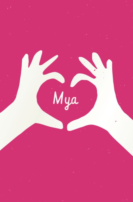 Geboortekaartje hartjes handen met witte folie |  Mya