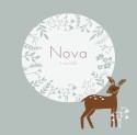 Kaartje meisje hertje met bloemen | Nova